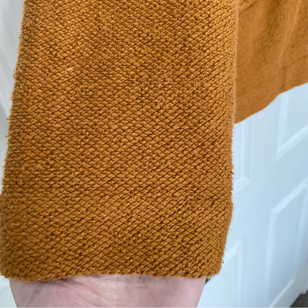 Anthropologie Maeve Textured Single Button Relaxed Blazer - Mustard Brown Size L - Picture 6 of 17